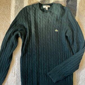 Lacoste women wool crew sweater dark green size M great condition